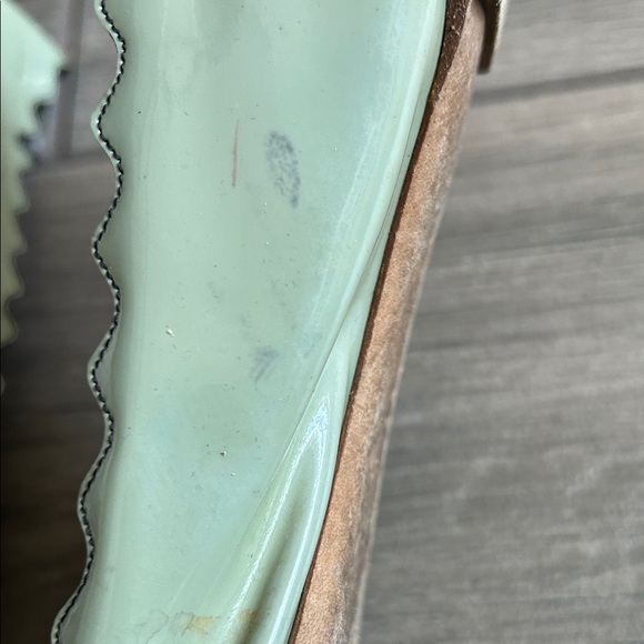 Chloe Women's Scalloped Ballet Flats in Light Sage - Picture 9 of 9